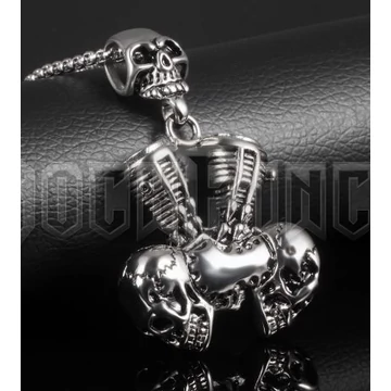 Motorcycle Engine Skulls - acél medál