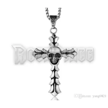 Skull Cross - acél medál