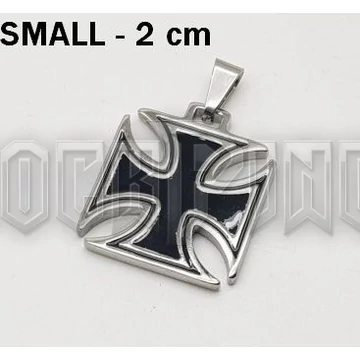 Black Maltese Iron Cross SMALL - acél medál /2 cm/