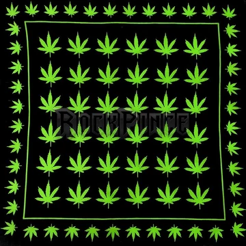 Black Green Weed Leaf - kendő/bandana