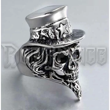 Top Hat Skull - acél gyűrű