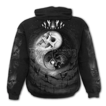 YIN YANG SKULLS - Hoody Black (Plain) - M029M451