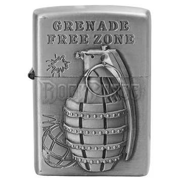 GRENADE SILVER - FREE ZONE - zippo fazonú benzines öngyújtó ZF/GS04