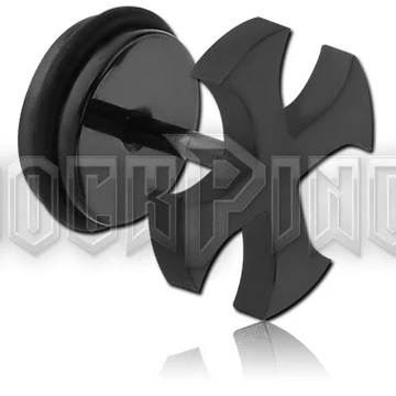 Black Iron Cross - acél fülbevaló/álfültágító /1 db