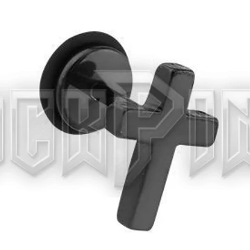 Black Cross - acél fülbevaló/álfültágító /1 db