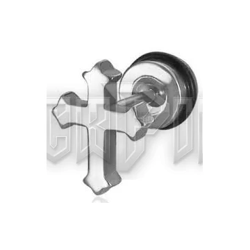 Gothic Cross - acél fülbevaló/álfültágító /1 db