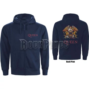 Queen - Classic Crest - unisex cipzáras kapucnis pulóver - QUZHD03MN