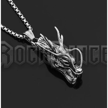 Wyvern Dragon Head - acél medál