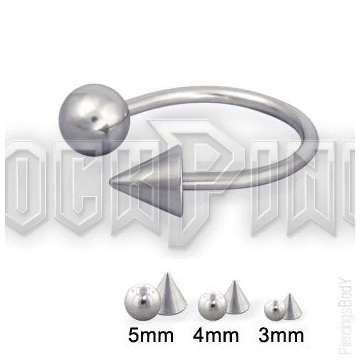 Steel ball and cone horseshoe ring - piercing