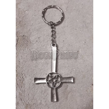 Fordított kereszt pentagrammával - kulcstartó