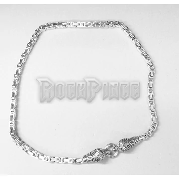 Bizánci acél nyaklánc tigrisfej csatokkal