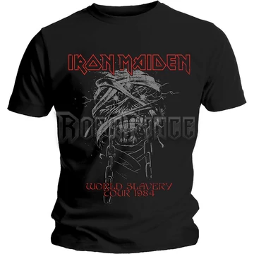 Iron Maiden - World Slavery 1984 Tour - Unisex Póló - IMTEE90MB