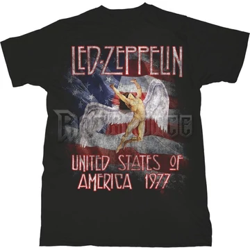 Led Zeppelin - Stars N' Stripes USA '77. - Unisex Póló - LZTS10MB