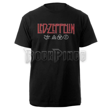 Led Zeppelin - Logo &amp; Symbols - Unisex Póló - LZTS01MB