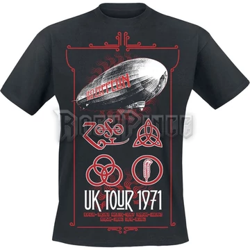 Led Zeppelin - UK Tour &#039;71. - unisex póló - LZTS07MB