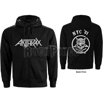 Anthrax - Not Man NYC - unisex cipzáras kapucnis pulóver - ANTHHOOD03MB