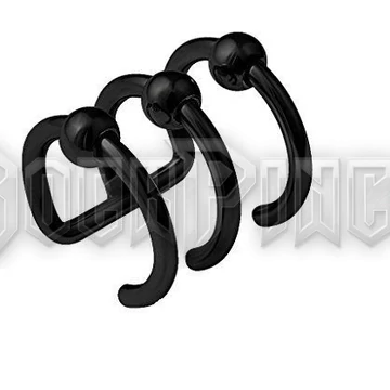 Black Triple Hoop with Balls - fülgyűrű