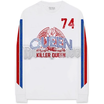 Queen - Killer Queen &#039;74 Stripes - unisex hosszú ujjú póló - QULST49MW