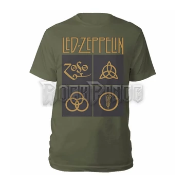 LED ZEPPELIN - GOLD SYMBOLS &amp; BLACK SQUARES - RTLZETSOGGOL