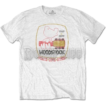 Woodstock - Peace Love Music - Unisex Póló - WOODTS12MW
