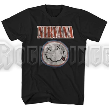 Nirvana - Distressed Logo - Unisex Póló - NIRVTS01MB