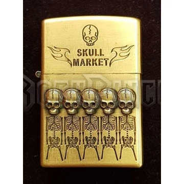 SKULL MARKET - Zippo fazonú öngyújtó ZFSM01 - GOLD