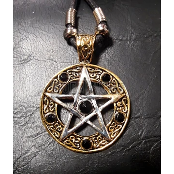 Hat köves arany-ezüst pentagramma - NEK-A508