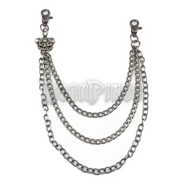 Twin Skull Triple Wallet Chain - pénztárcalánc (Kód:58)