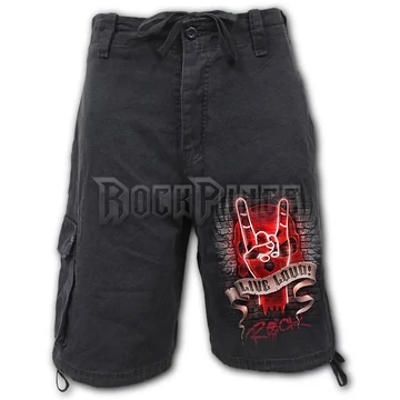 LIVE LOUD - Vintage Cargo Shorts Black - T177M701