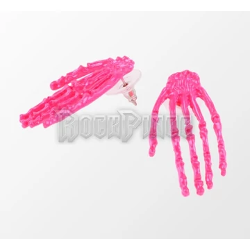 Creepy Skelett Hand - UV Pink - 11438 - fülbevaló