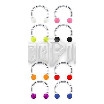 Steel circular barbell with coloured balls - piercing