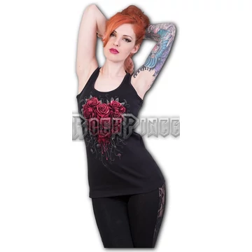 BLEEDING HEART - Razor Back Top Black - K078G058
