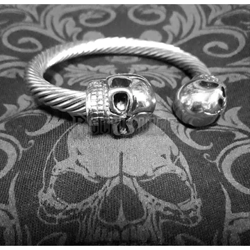 Big Skull - csavart acél karperec