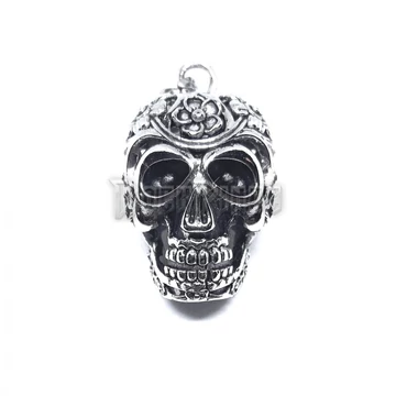 Flower Skull - acél medál