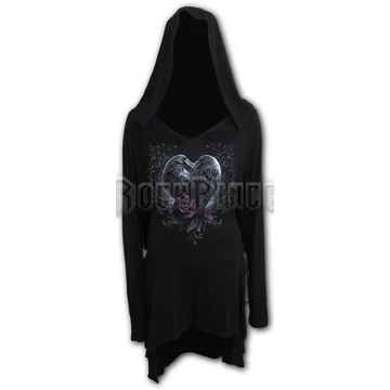 RAVEN HEART - Black Widow Gothic Hooded Dress - D085F277