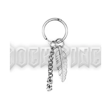 Hoop with Feather and Chain - fülbevaló /1 db