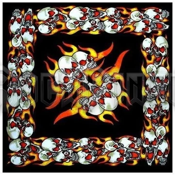 Flaming Skulls - kendő/bandana