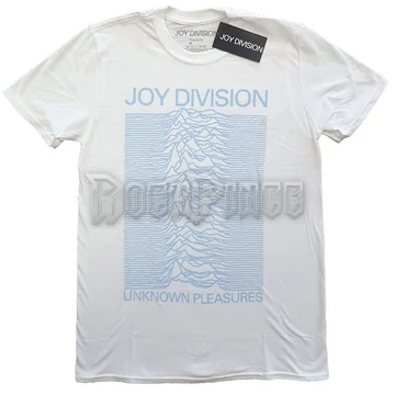 Joy Division - Unknown Pleasures Blue on White - Unisex Póló - JDTS04MW