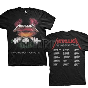 Metallica - Master of Puppets European Tour &#039;86 - unisex póló - METTS10MB / RTMTLTSBTOU