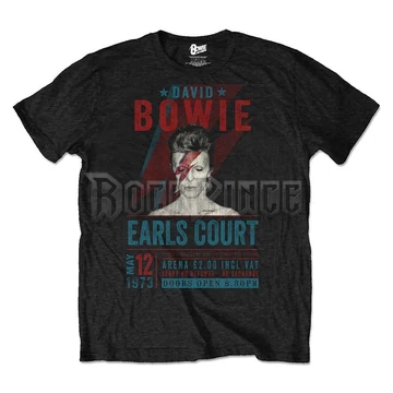 David Bowie - Earls Court '73 - Unisex Póló - BOWECOTS01MB