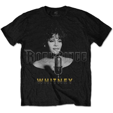 Whitney Houston - Black &amp; White Photo - Unisex Póló - WHITTS01MB