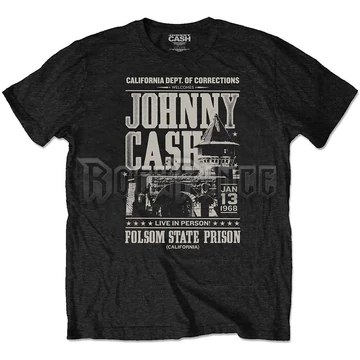 Johnny Cash - Prison Poster - Unisex Póló - JCECOTS01MB