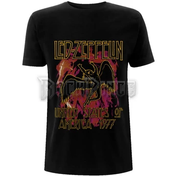 Led Zeppelin - Black Flames - Unisex Póló - LZTS20MB