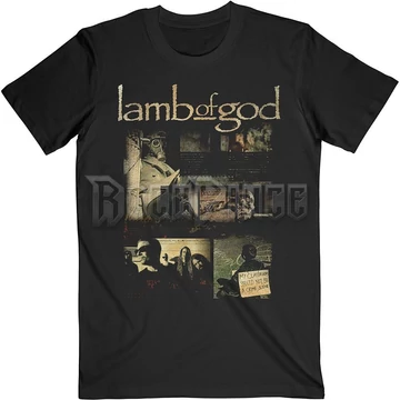 Lamb Of God - Album Collage - Unisex Póló - LAMBTS09MB