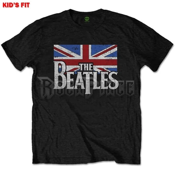 The Beatles - Dop T Logo &amp; Vintage Flag - gyerek póló - BEATTEE407BB