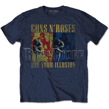 Guns N' Roses - Use Your Illusion Navy - Unisex Póló - GNRTS70MN