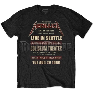 Metallica - Seattle &#039;89 - unisex póló (környezetbarát) - METECOTS01MB