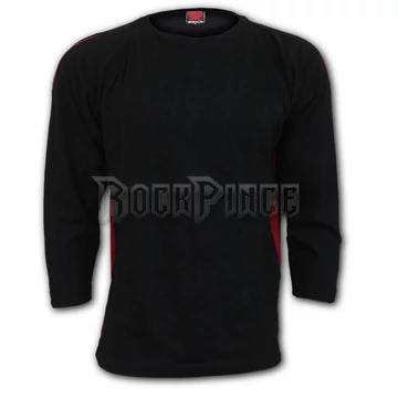 METAL STREETWEAR - Red Ripped Longsleeve T-Shirt Black (Plain) - P003M310