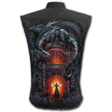 DRAGON&#039;S LAIR - Sleeveless Stone Washed Worker Black (Plain) - L049M602