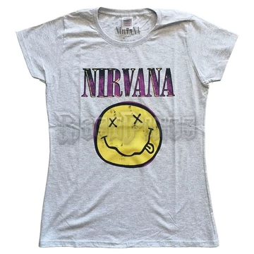 NIRVANA - Xerox Happy Face Pink - női póló - NIRVTS15LH